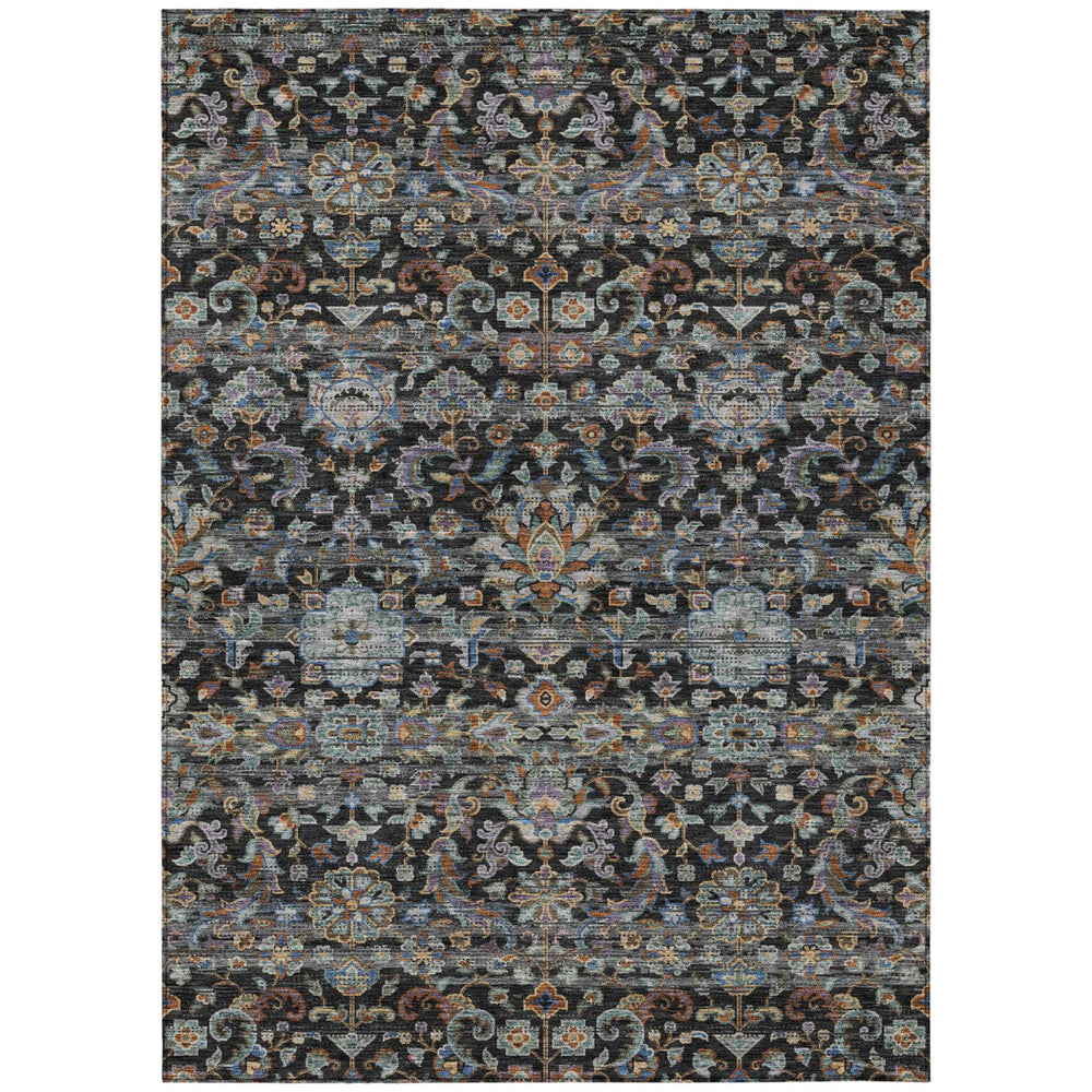 HomeRoots 9x12 Floral Medallion Polyester Area Rug Uv Resistant Washable Indoor Outdoor 726921