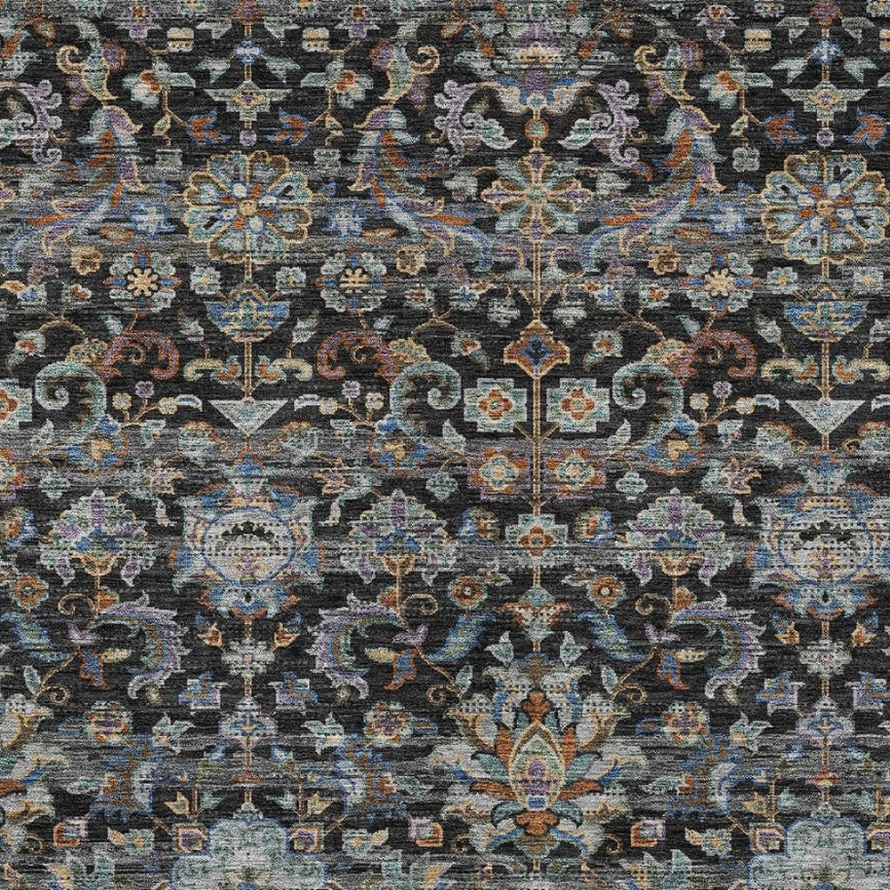 HomeRoots 9x12 Floral Medallion Polyester Area Rug Uv Resistant Washable Indoor Outdoor 726921
