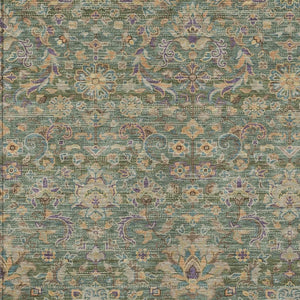 Floral Medallion Washable Indoor Outdoor Polyester Rug Uv Resistant with Non-slip Felt Backing