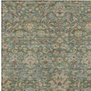 Floral Medallion Washable Indoor Outdoor Polyester Rug Uv Resistant with Non-slip Felt Backing