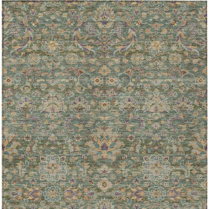 Floral Medallion Washable Indoor Outdoor Polyester Rug Uv Resistant with Non-slip Felt Backing