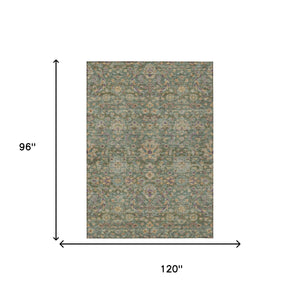 Floral Medallion Washable Indoor Outdoor Polyester Rug Uv Resistant with Non-slip Felt Backing
