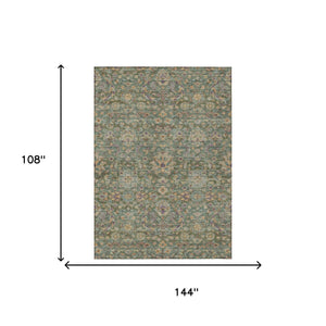 Floral Medallion Washable Indoor Outdoor Polyester Rug Uv Resistant with Non-slip Felt Backing