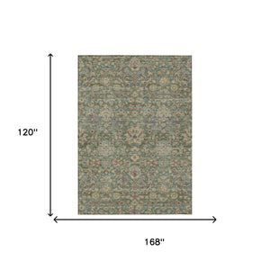 Floral Medallion Washable Indoor Outdoor Polyester Rug Uv Resistant with Non-slip Felt Backing