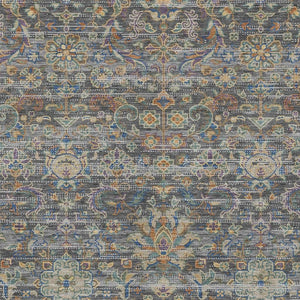 Floral Medallion Washable Polyester Indoor Outdoor Rug with Non-slip Felt Backing for Patios