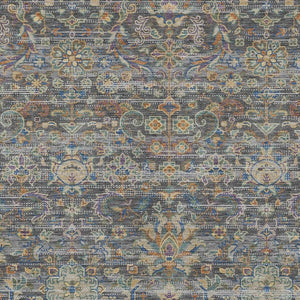 Floral Medallion Washable Polyester Indoor Outdoor Rug with Non-slip Felt Backing for Patios