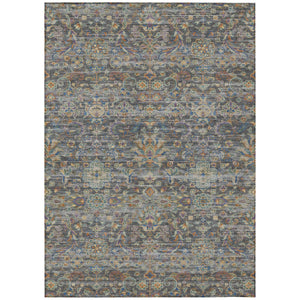 HomeRoots Floral Medallion Washable Polyester Indoor Outdoor Rug with Non-slip Felt Backing for Patios 9' x 12' 726945