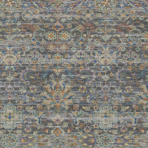 Floral Medallion Washable Polyester Indoor Outdoor Rug with Non-slip Felt Backing for Patios