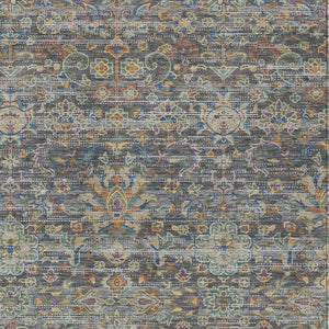 Floral Medallion Washable Polyester Indoor Outdoor Rug with Non-slip Felt Backing for Patios