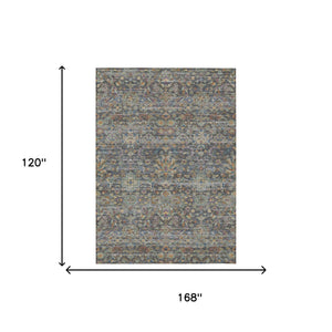 Floral Medallion Washable Polyester Indoor Outdoor Rug with Non-slip Felt Backing for Patios