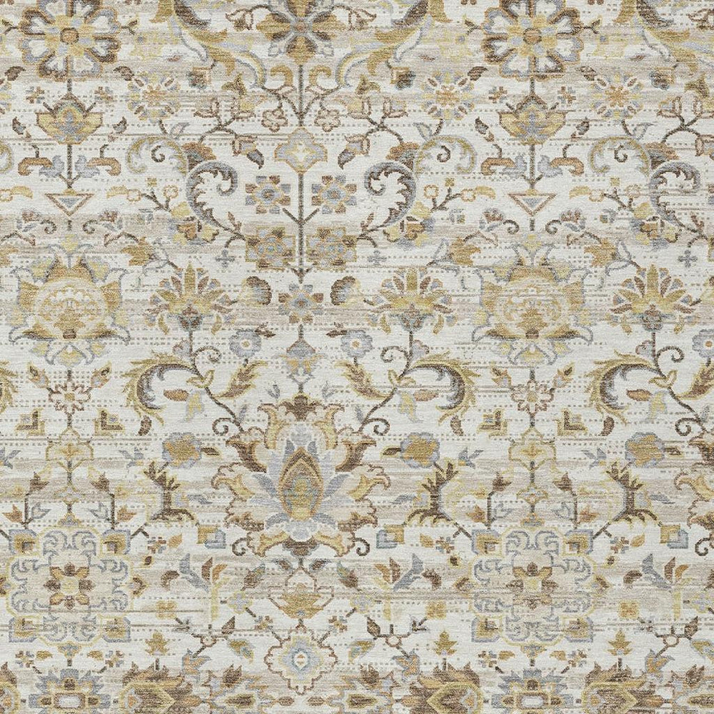 HomeRoots Floral Medallion Washable Polyester Area Rug for Stylish Indoor Outdoor Living Spaces 5' x 8' 726948