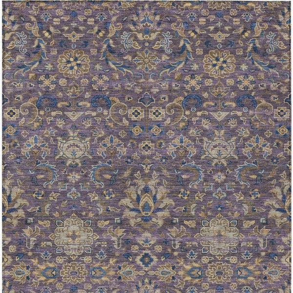Floral Medallion Washable Polyester Area Rug Uv Resistant for Indoor Outdoor Living Spaces