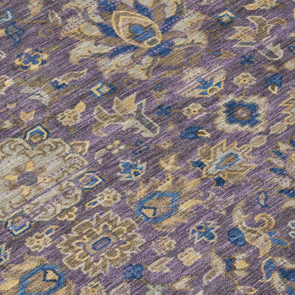 Floral Medallion Washable Polyester Area Rug Uv Resistant for Indoor Outdoor Living Spaces
