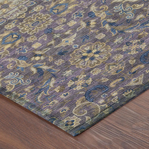 Floral Medallion Washable Polyester Area Rug Uv Resistant for Indoor Outdoor Living Spaces