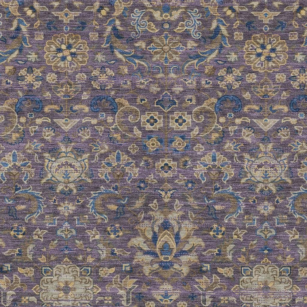 HomeRoots Floral Medallion Washable Polyester Area Rug Uv Resistant for Indoor Outdoor Living Spaces 10' x 14' 726958