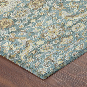 8 Ft Round Floral Medallion Polyester Area Rug Uv Resistant Indoor Outdoor Use