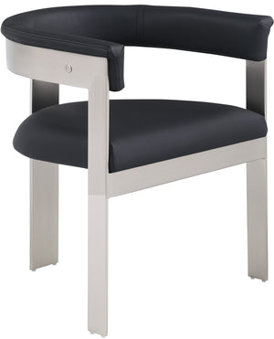 Romeo Black Vegan Leather Dining Chair 726Black-C Meridian Furniture