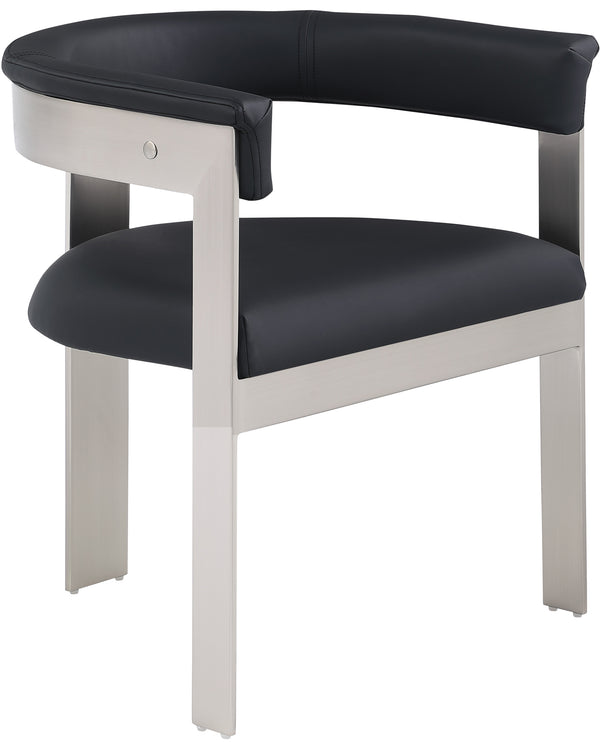 Romeo Black Vegan Leather Dining Chair 726Black-C Meridian Furniture