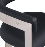 Romeo Black Vegan Leather Dining Chair 726Black-C Meridian Furniture