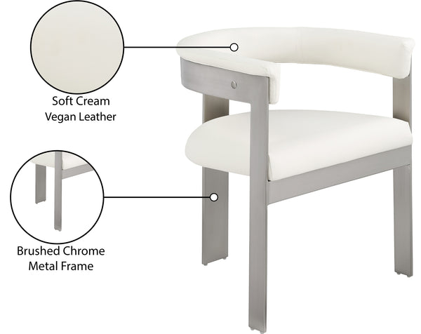 Romeo Cream Vegan Leather Dining Chair 726Cream-C Meridian Furniture