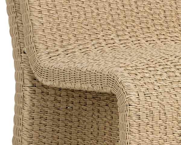Sunpan Edessa Dining Chair - Modern Armless Design with Twisted Wicker and Aluminum Frame for Stylish Dining Natural