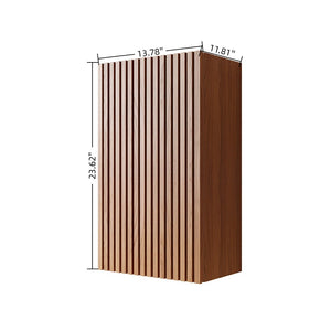 English Elm Mitch Wall Mounted Narrow Bathroom Cabinet Oak Woodgrain French Groove Door Storage W2615P376561