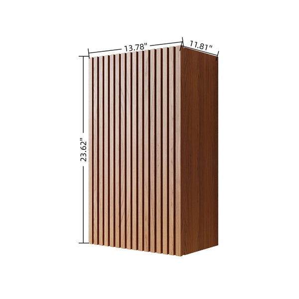 English Elm Mitch Wall Mounted Narrow Bathroom Cabinet Oak Woodgrain French Groove Door Storage W2615P376561