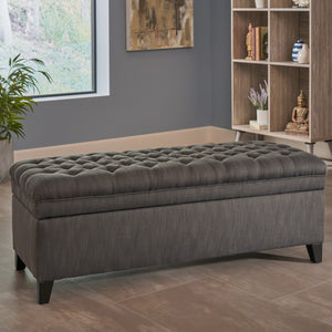 English Elm Christopher Knight Home® - Juliana Storage Ottoman – Versatile Gray Fabric Seating & Organizer For Modern Living Spaces 57741.00GAY