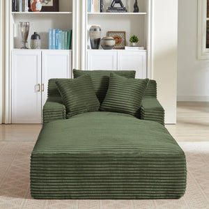 English Elm Oversized Chaise Lounge Chair - Soft Corduroy Sofa For Relaxing, No Assembly, Perfect For Any Space W2339P323759-GIGA