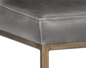 Sunpan LEIGHLAND DINING CHAIR - Timeless Tufted Elegance with Antique Brass Frame for Sophisticated Spaces Grey 104912V
