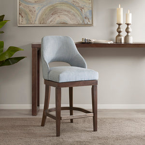 Madison Park Jillian Transitional Counter  Stool with Swivel Seat MP104-0510 Blue