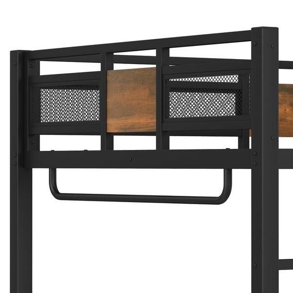 English Elm Twin House Bunk Bed with Slide Storage Stairs and Safety Rails for Kids Rooms W1580S00432