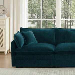 English Elm Sofa 3 Piece Living Room Set Chenille Upholstered Rounded Arms with High Density Foam Seating W714S00590