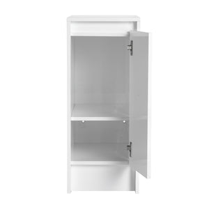 English Elm 12" Freestanding Bathroom Storage Cabinets with Soft-Close Door, Hidden Handle, Adjustable Shelves, Durable Finish W999P251808