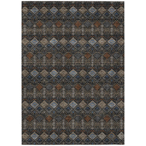 HomeRoots 5x8 Geometric Polyester Area Rug Washable Stain Resistant Indoor Outdoor Modern 727020