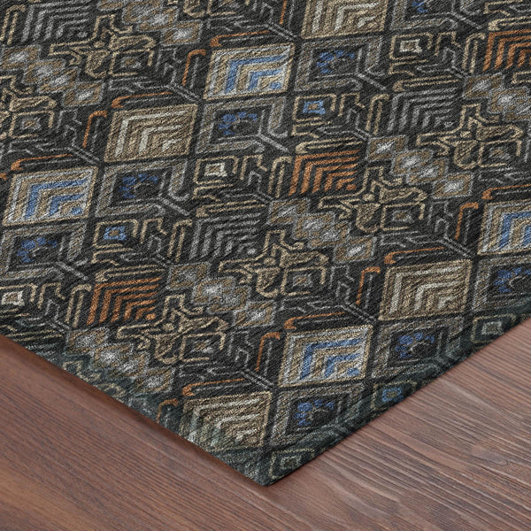 5x8 Geometric Polyester Area Rug Washable Stain Resistant Indoor Outdoor Modern