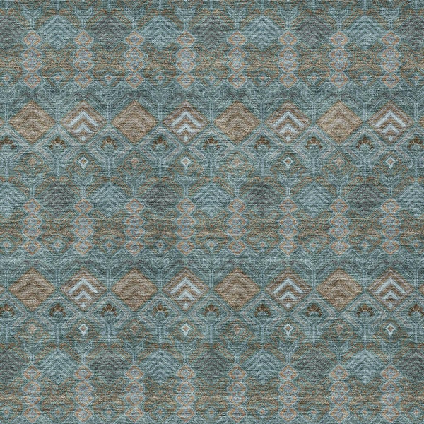 Geometric Polyester Area Rug Washable Low Pile for Indoor Outdoor Patio or Living Room Use