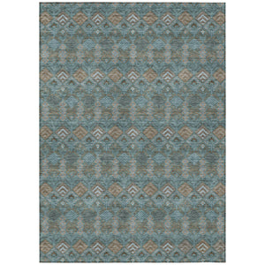 HomeRoots Geometric Polyester Area Rug Washable Low Pile for Indoor Outdoor Patio or Living Room Use 8' x 10' 727046