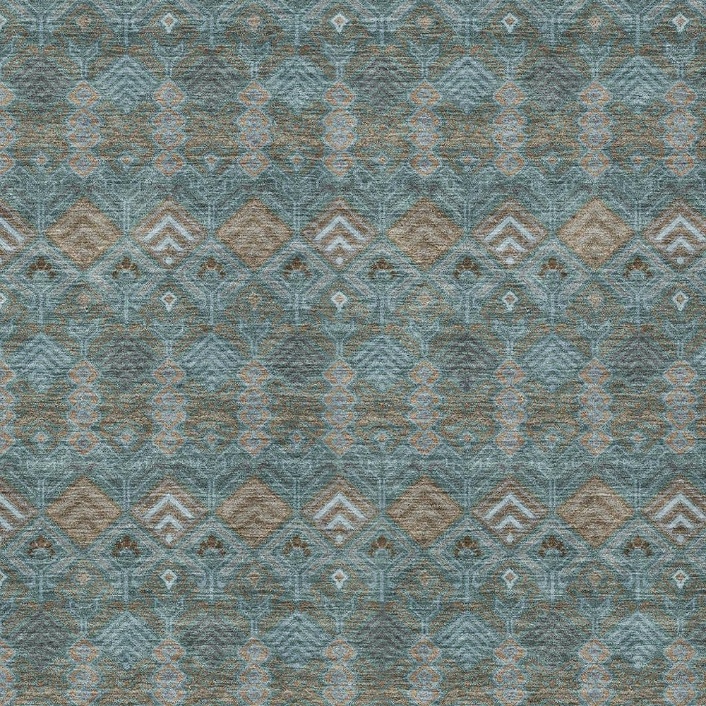 HomeRoots Geometric Polyester Area Rug Washable Low Pile for Indoor Outdoor Patio or Living Room Use 8' x 10' 727046