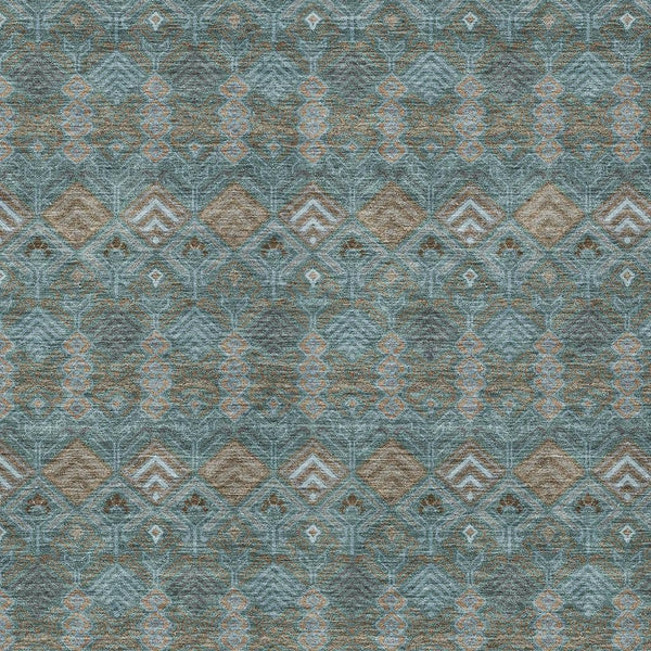Geometric Polyester Area Rug Washable Low Pile for Indoor Outdoor Patio or Living Room Use