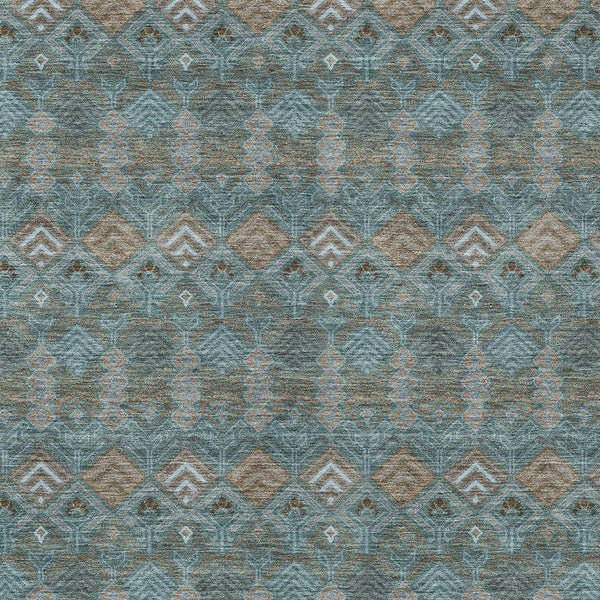 Geometric Polyester Area Rug Washable Low Pile for Indoor Outdoor Patio or Living Room Use