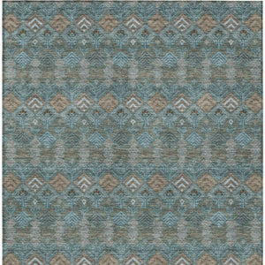 Geometric Polyester Area Rug Washable Low Pile for Indoor Outdoor Patio or Living Room Use