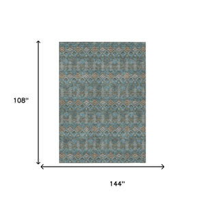 Geometric Polyester Area Rug Washable Low Pile for Indoor Outdoor Patio or Living Room Use