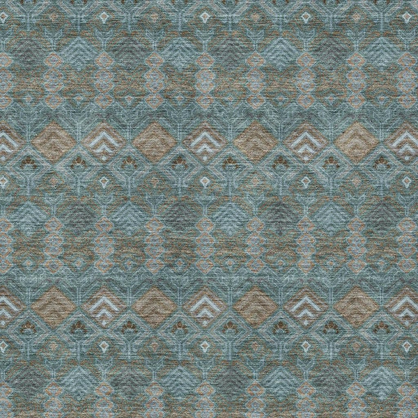 Geometric Polyester Area Rug Washable Low Pile for Indoor Outdoor Patio or Living Room Use