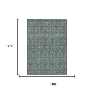 Geometric Polyester Area Rug Washable Low Pile for Indoor Outdoor Patio or Living Room Use