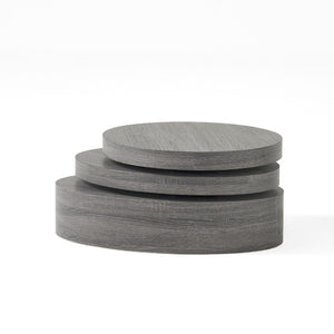 32 Inch Round Wooden Drum Coffee Table in Bold Black for Modern Living Rooms