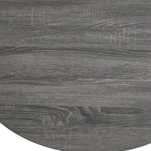 32 Inch Round Wooden Drum Coffee Table in Bold Black for Modern Living Rooms