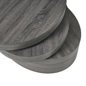 32 Inch Round Wooden Drum Coffee Table in Bold Black for Modern Living Rooms