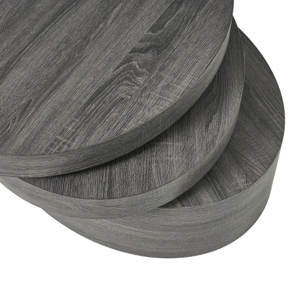 32 Inch Round Wooden Drum Coffee Table in Bold Black for Modern Living Rooms