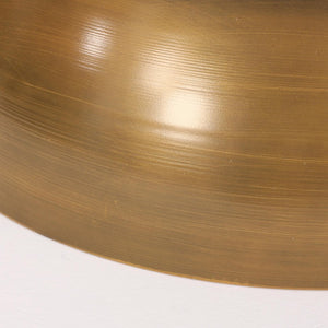 15 Inch Antiqued Gold Iron Hourglass Side Table with Distressed Glam Finish